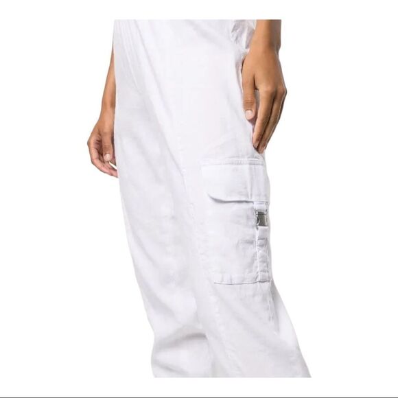 Alice + Olivia Neta Cargo Trouser in White - Picture 4 of 11